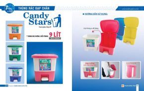 Thùng rác đạp vuông Candy 9L