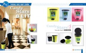 Thùng rác đạp tròn Candy 8L