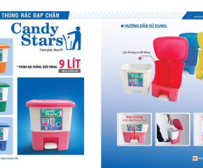Thùng rác đạp vuông Candy 9L